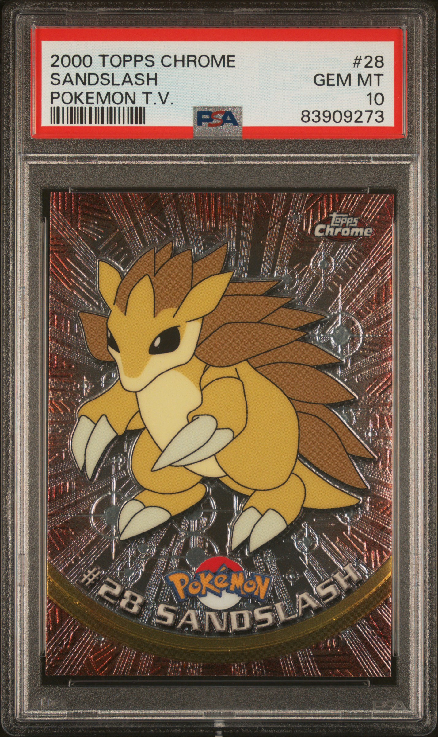 2000 TOPPS CHROME POKEMON T.V. #28 SANDSLASH POKEMON T.V.