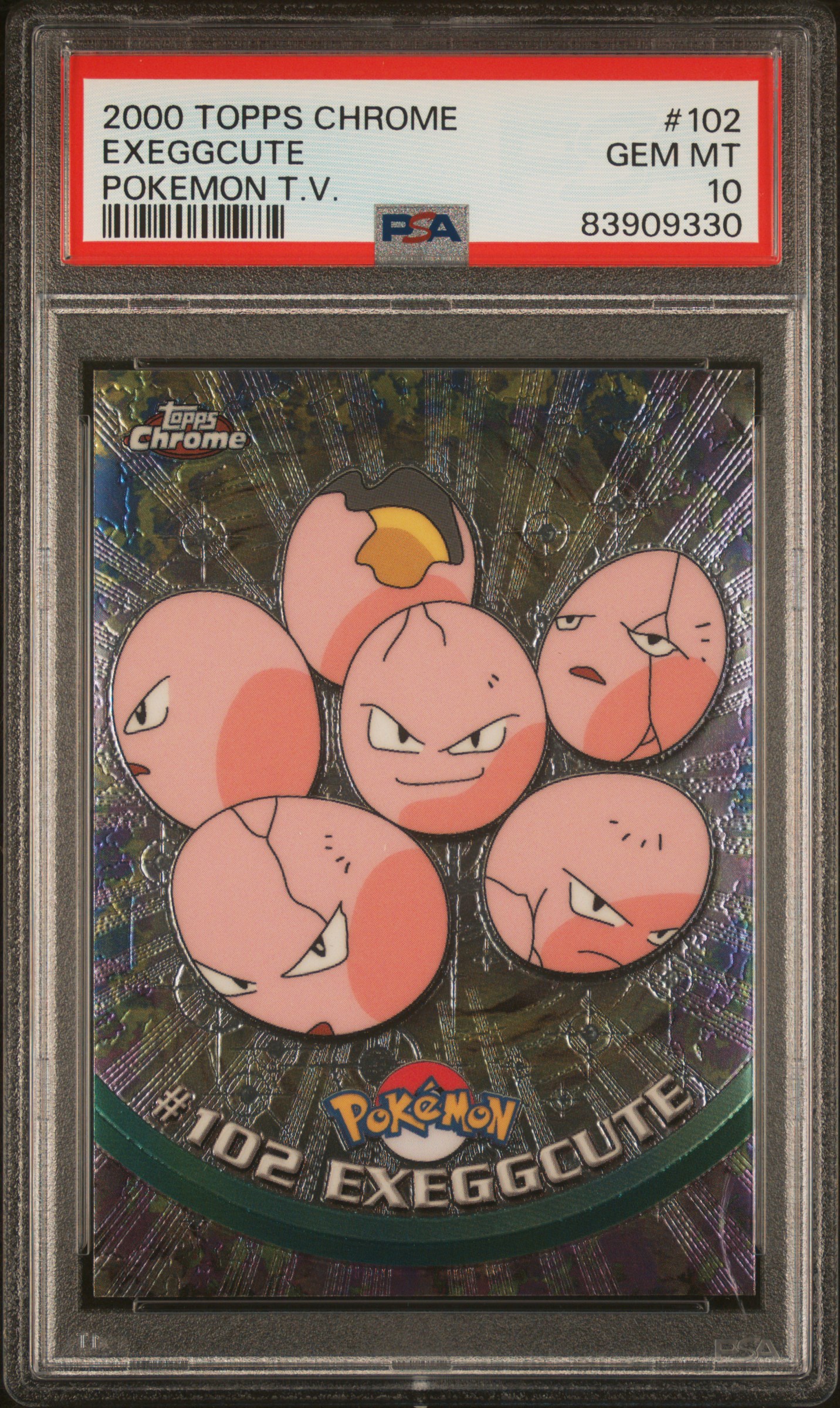 2000 TOPPS CHROME POKEMON T.V. #102 EXEGGCUTE POKEMON T.V.
