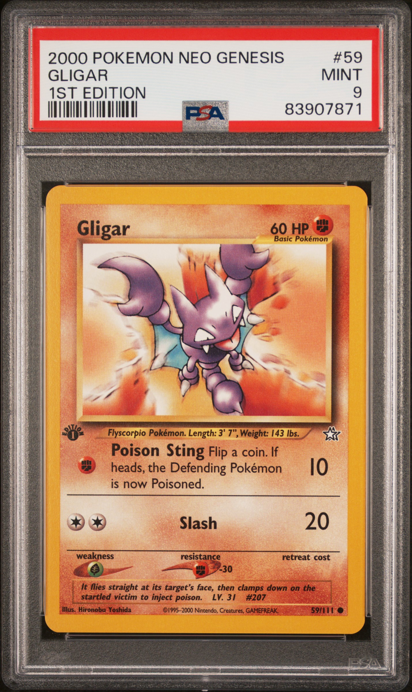 2000 POKEMON NEO GENESIS 1ST EDITION #59 GLIGAR 1ST EDITION