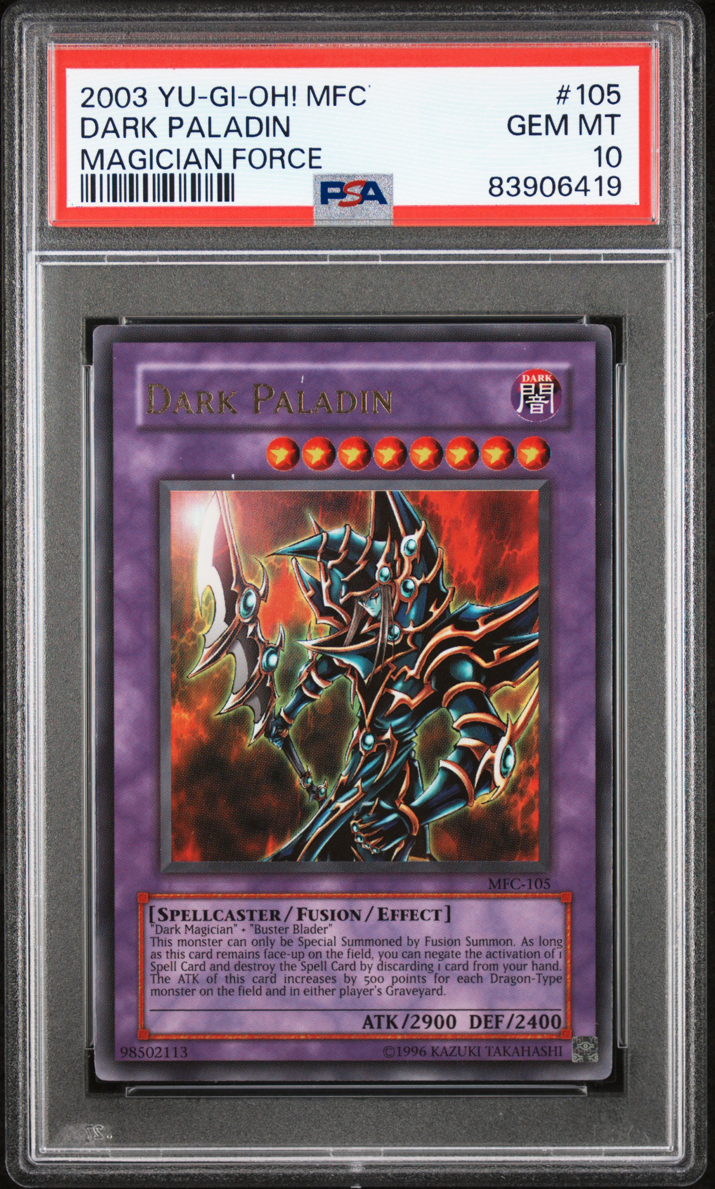 2003 YU-GI-OH! MFC-MAGICIAN'S FORCE #105 DARK PALADIN MAGICIAN'S FORCE