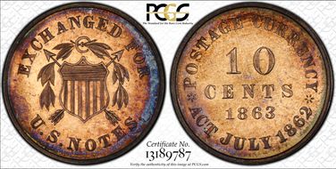 1863 10C J-325 PR64