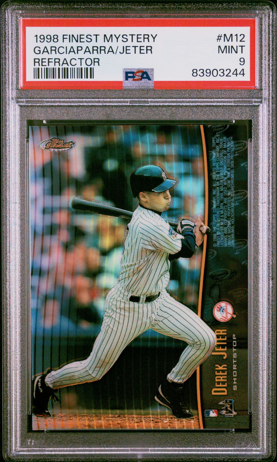 1998 Finest FINEST MYSTERY REFRACTOR #M12 Garciaparra/Jeter front