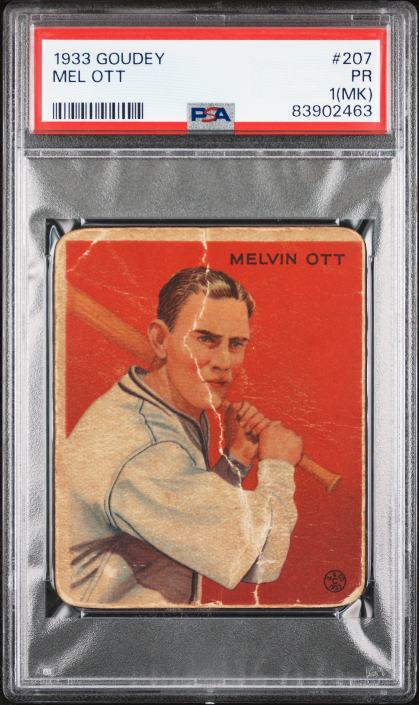 1933 GOUDEY #207 MEL OTT