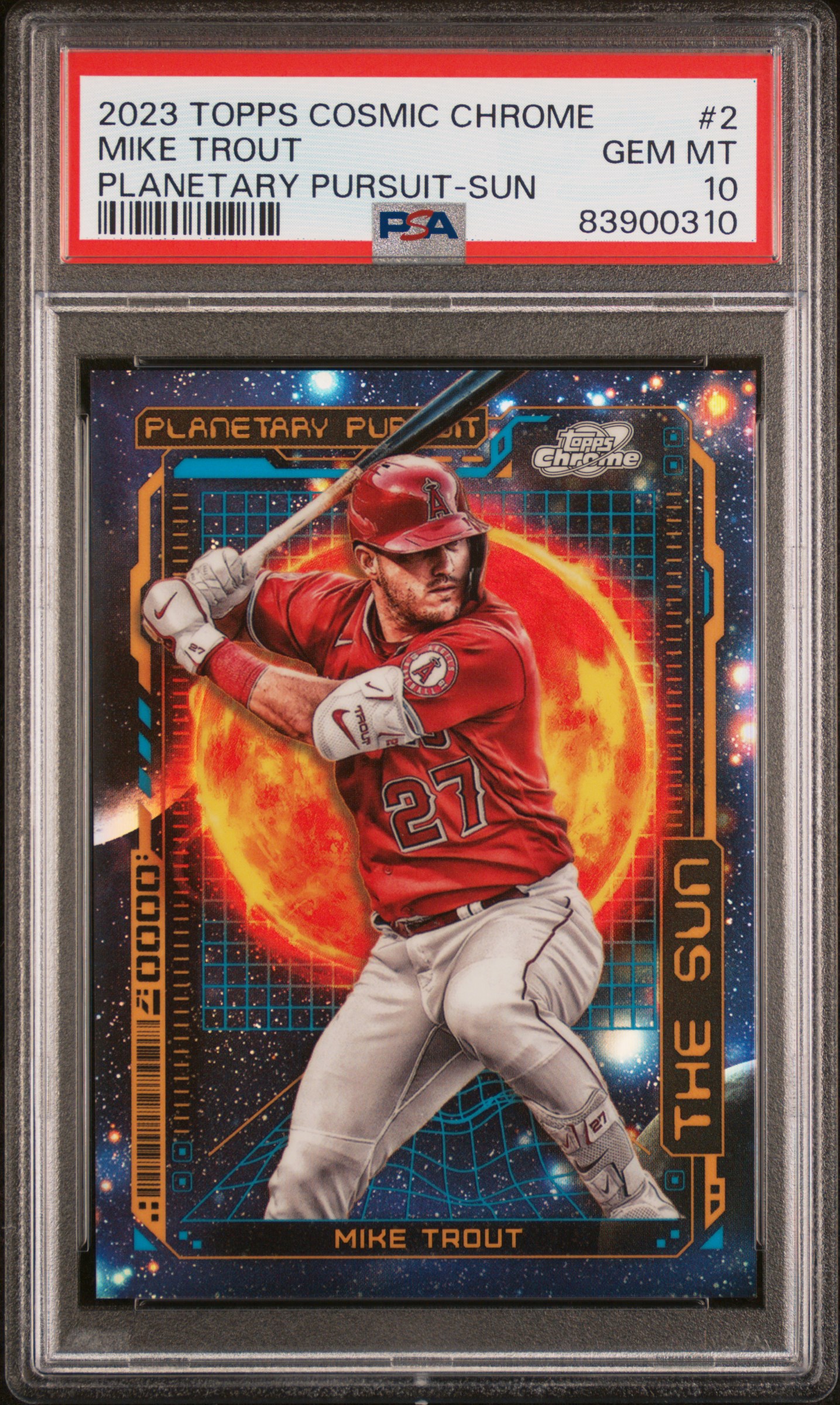 2023 TOPPS COSMIC CHROME PLANETARY PURSUIT #2 MIKE TROUT PLANETARY PURSUIT-SUN