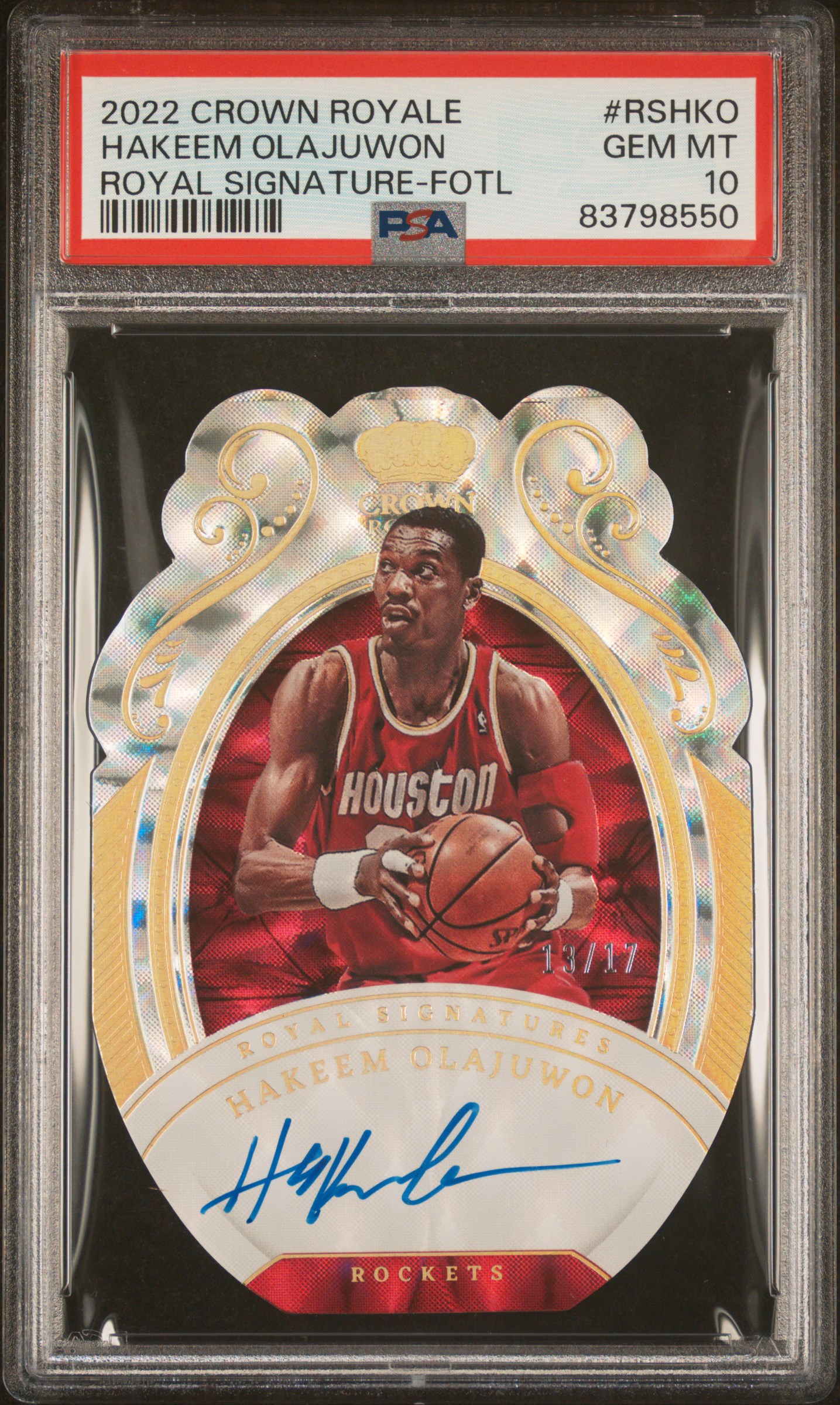 2022 PANINI CROWN ROYALE ROYAL SIGNATURES #RSHKO HAKEEM OLAJUWON ROYAL SIGNATURE-FOTL