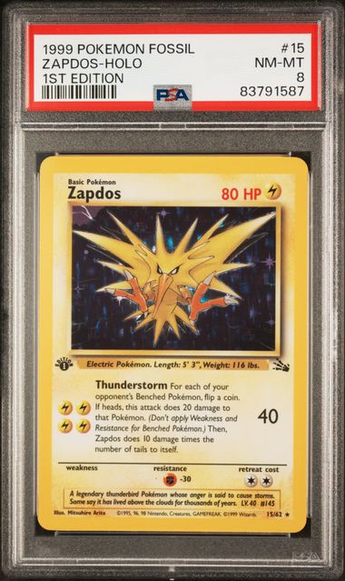 Pokemon Holo Moltres - 1999 1st Edition Fossil - PSA 8 hotsell NM - MT