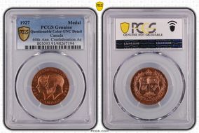 1927 Medal 60th Ann. Confederation Ae BHM-4215 N1BN