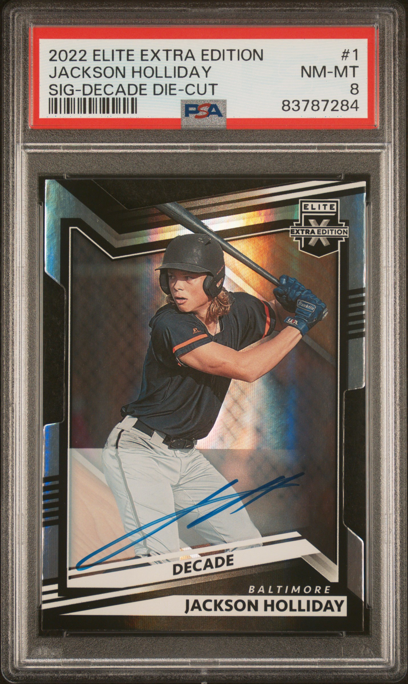 2022 PANINI ELITE EXTRA EDITION #1 JACKSON HOLLIDAY SIG-DECADE DIE-CUT