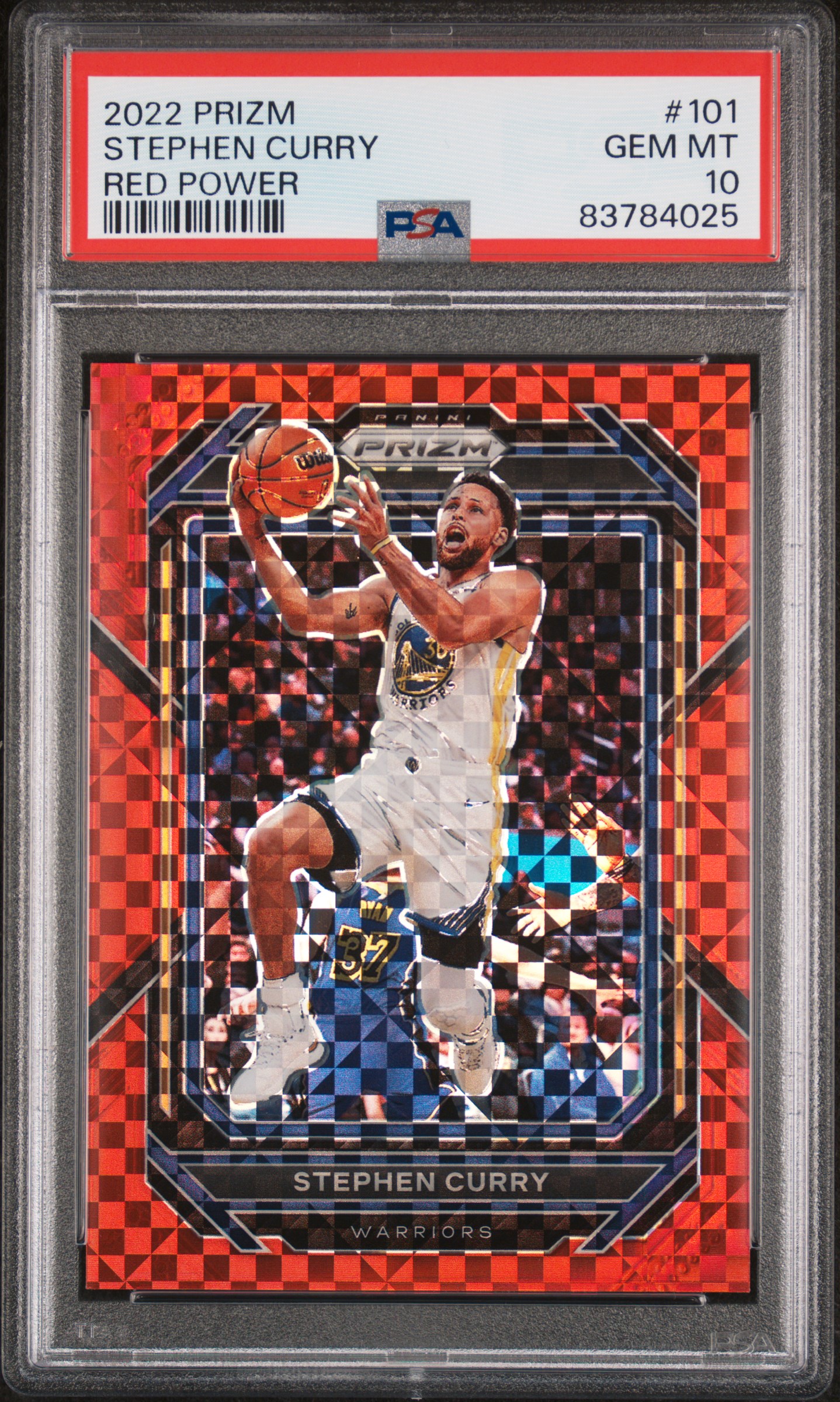 2022-23 Panini Prizm Red Power #101 Stephen Curry (#11/75)– PSA GEM MT 10