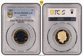 2001 $1 Centenary-Colorized PR69DCAM