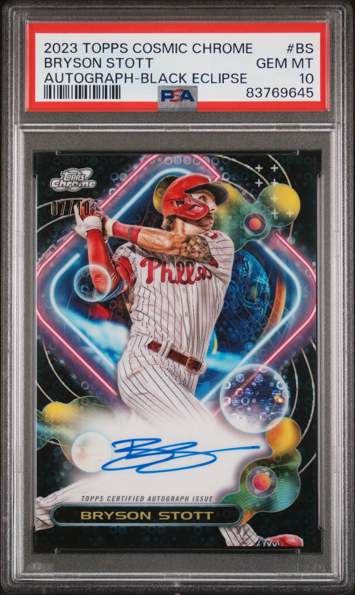 2023 Topps TOPPS COSMIC CHROME COSMIC CHROME AUTOGRAPH BLACK ECLIPSE #BS Bryson Stott front