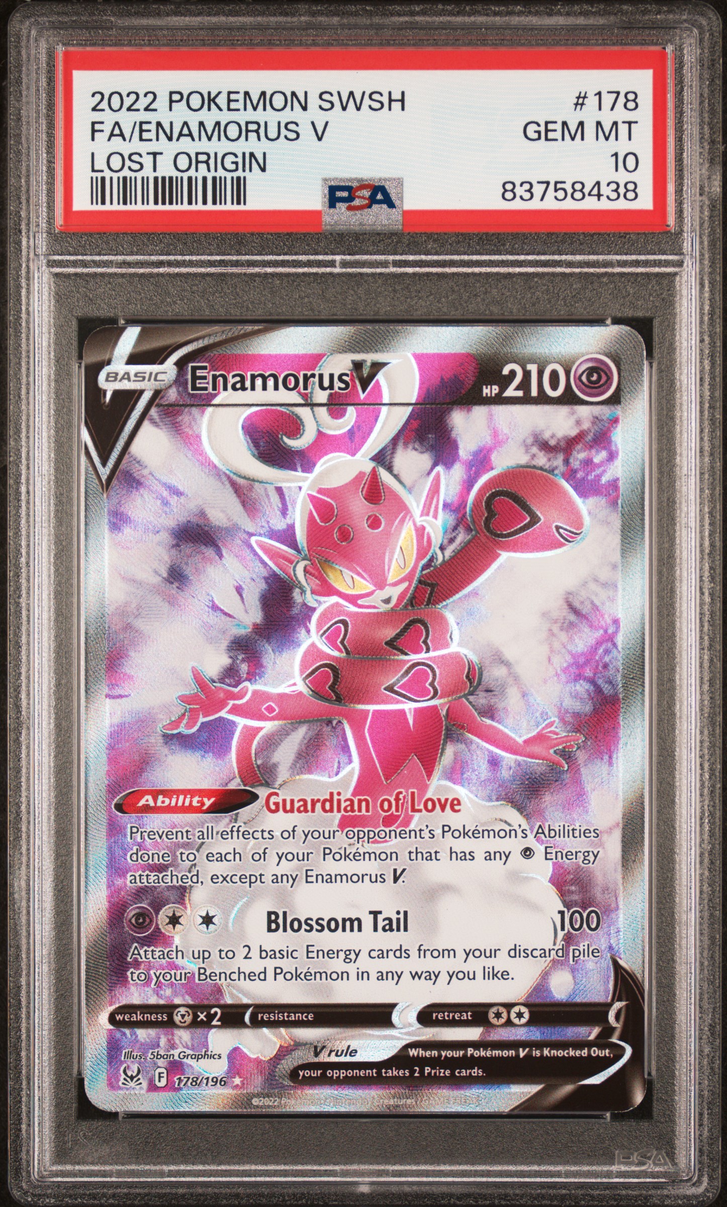 2022 POKEMON SWORD & SHIELD LOST ORIGIN #178 FA/ENAMORUS V LOST ORIGIN