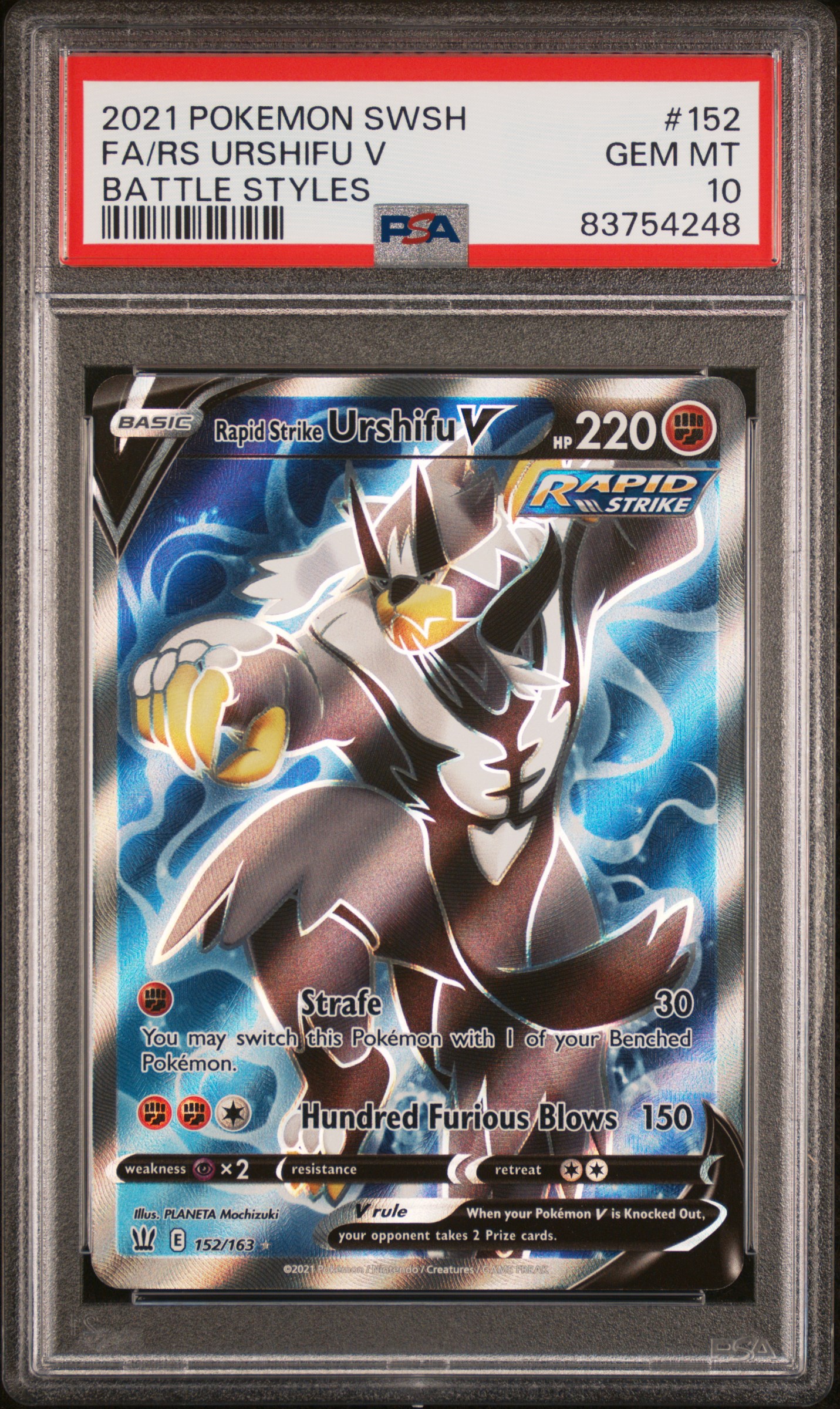 2021 POKEMON SWORD & SHIELD BATTLE STYLES #152 FA/RS URSHIFU V BATTLE STYLES
