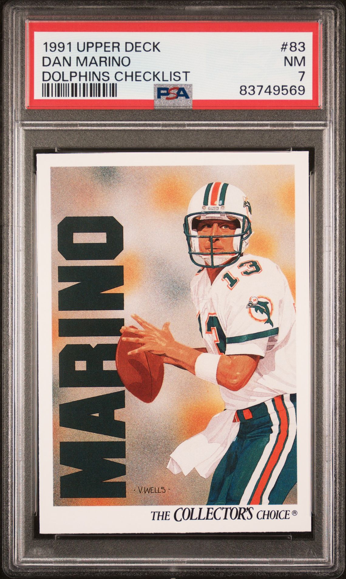 1991 Upper Deck UPPER DECK DOLPHINS CHECKLIST #83 Dan Marino front