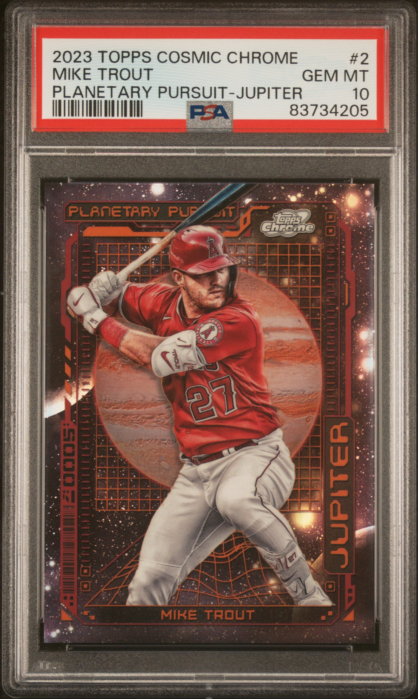 2023 TOPPS COSMIC CHROME PLANETARY PURSUIT #2 MIKE TROUT PLANETARY PURSUIT-JUPITER