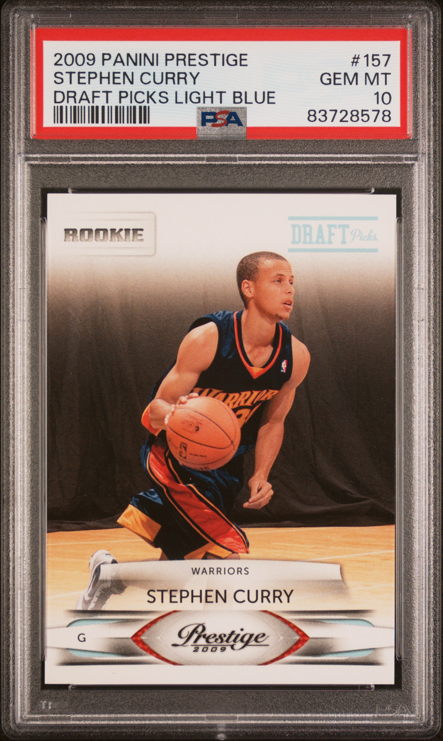 2009 PANINI PRESTIGE #157 STEPHEN CURRY DRAFT PICKS LIGHT BLUE