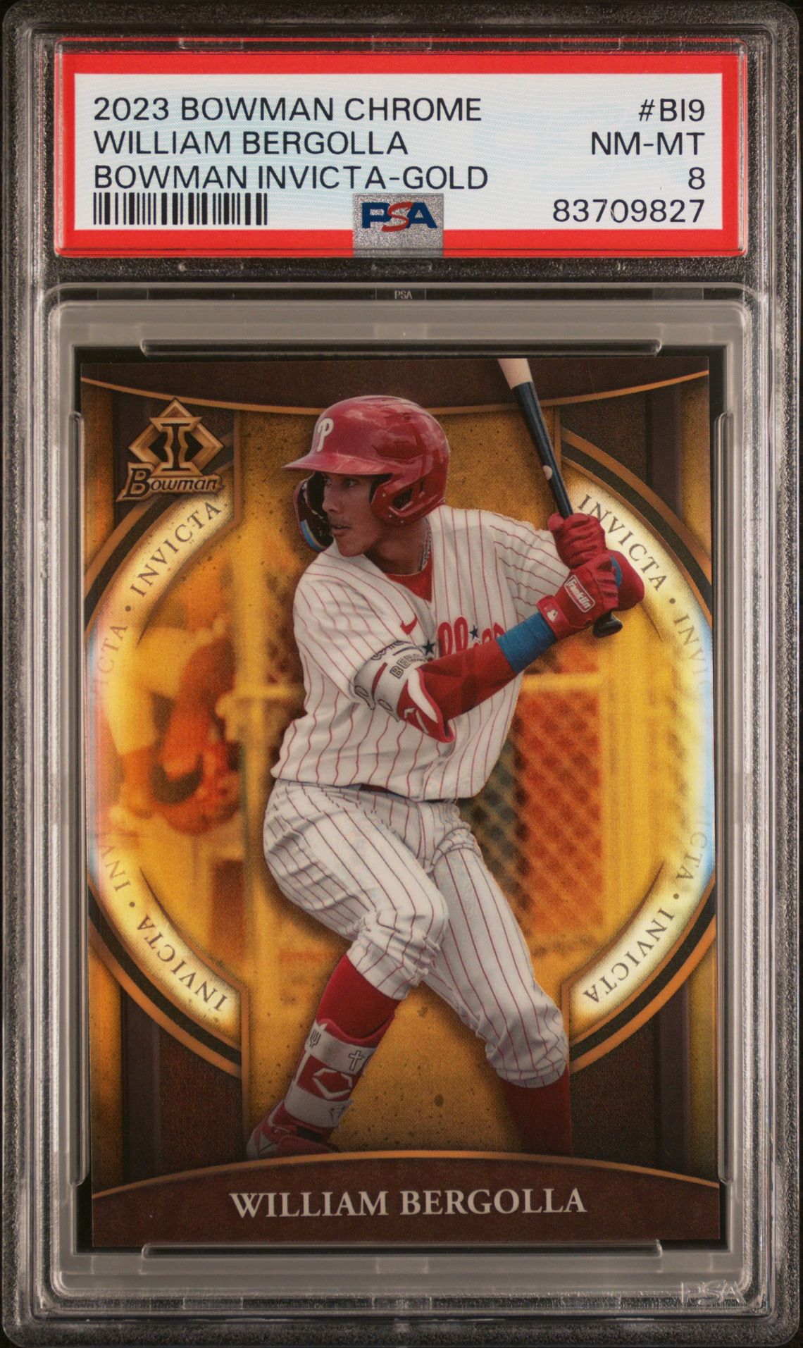 2023 Bowman BOWMAN CHROME BOWMAN INVICTA GOLD REF #BI9 William Bergolla front