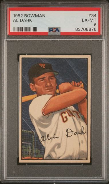 1952 Bowman #34 Alvin Dark Alvin front