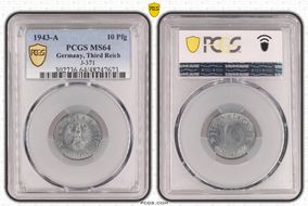 1943-A 10 Pfg J-371 MS64