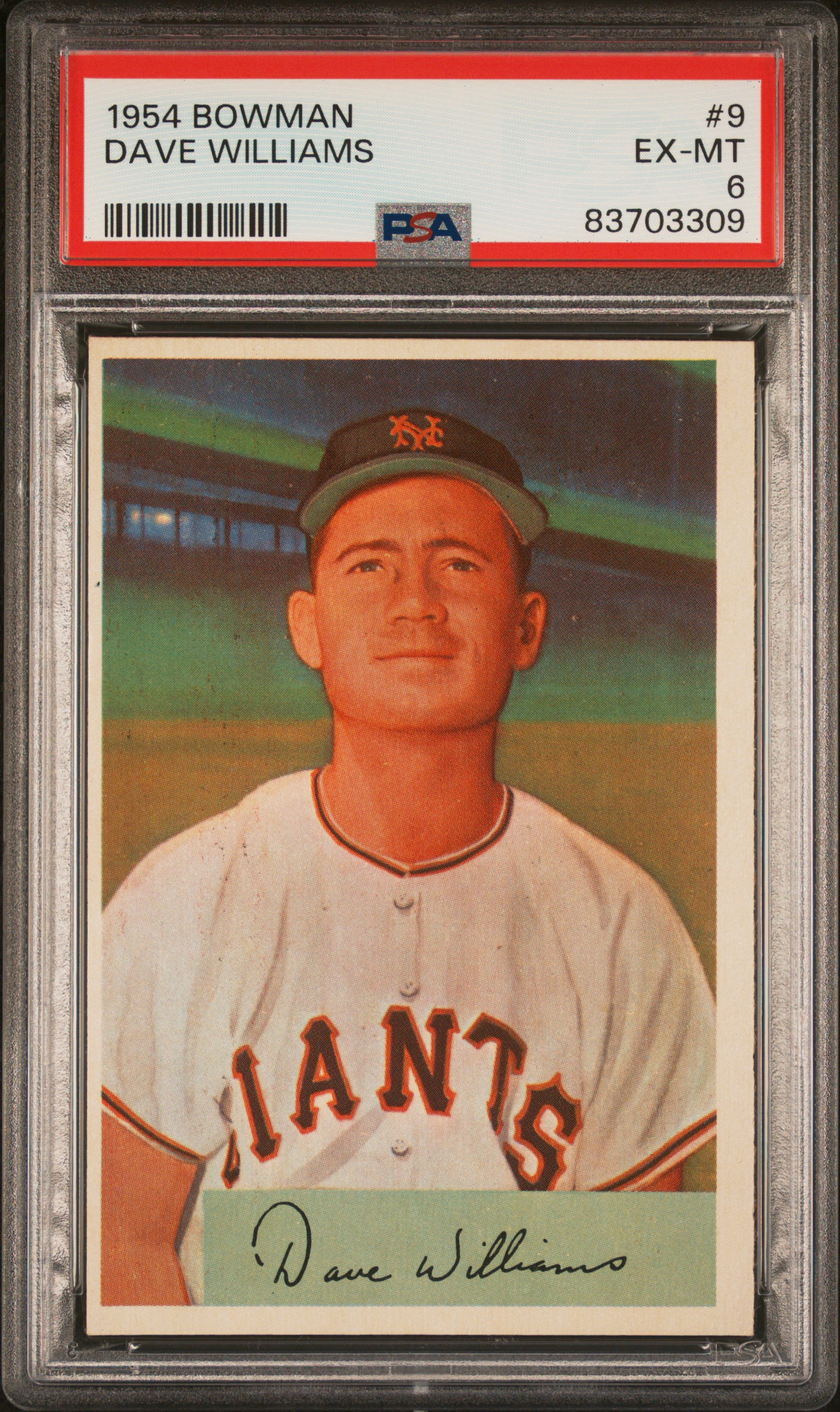 1954 BOWMAN #9 DAVE WILLIAMS