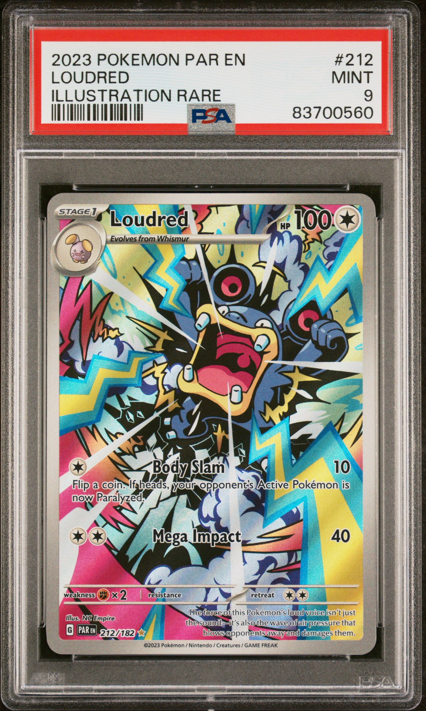2023 POKEMON PAR EN-PARADOX RIFT #212 LOUDRED ILLUSTRATION RARE