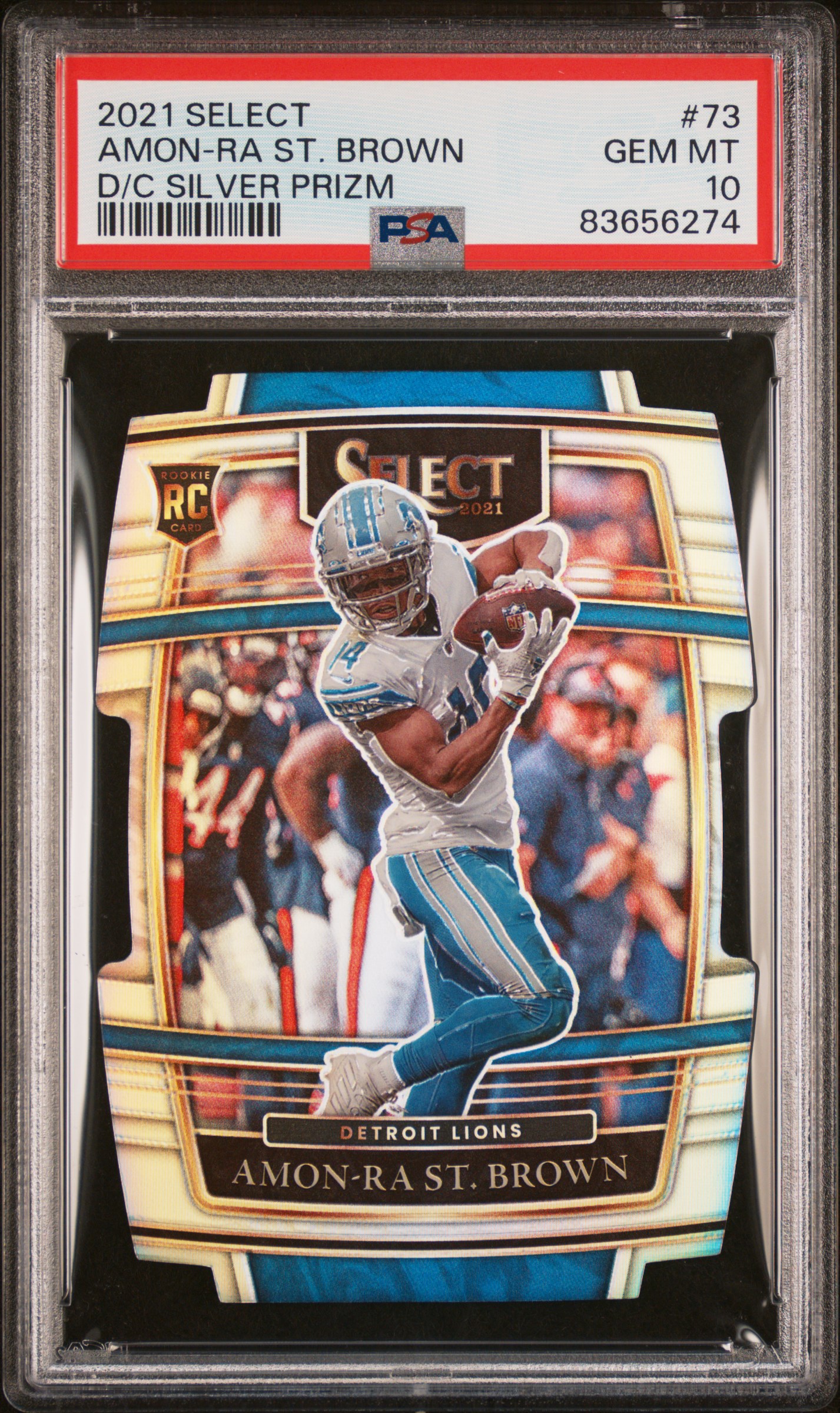 2021 Panini Select Die-Cut Silver Prizm 73 Amon-Ra St. Brown Rookie Card – PSA GEM MT 10