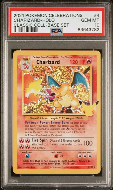 2021 Pokemon POKEMON CELEBRATIONS CLASSIC COLLECTION BASE SET #4 Charizard-Holo front