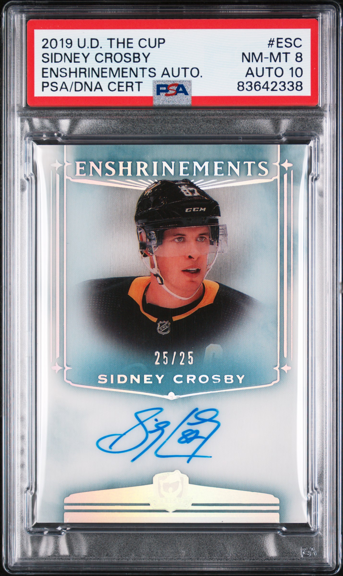 2019 UPPER DECK THE CUP ENSHRINEMENTS AUTOGRAPHS #ESC SIDNEY CROSBY ENSHRINEMENTS AUTO.