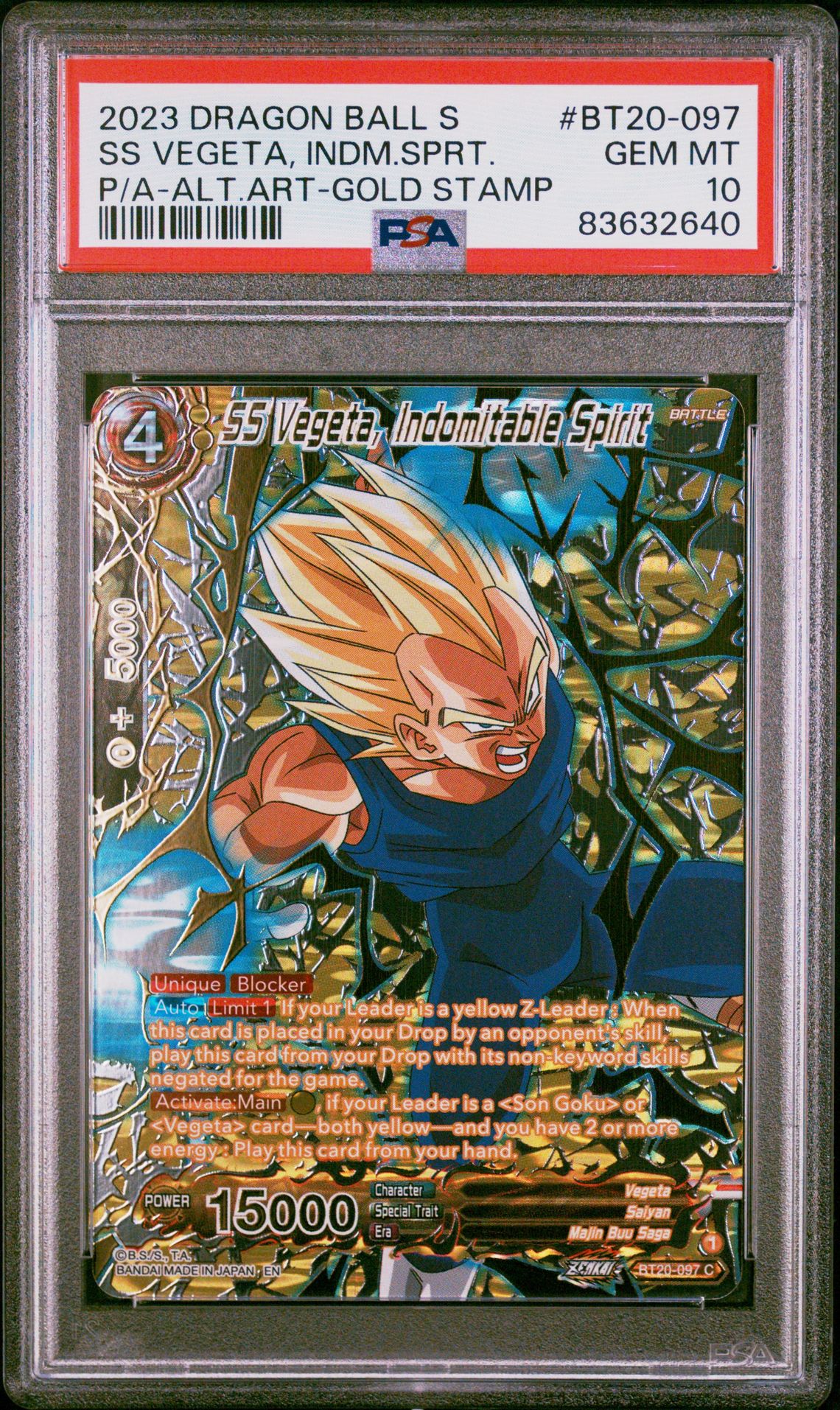2023 Dragon Ball Dragon Ball Super Card Game Series 20 Power Absorbed #BT20-097 Ss Vegeta, Idm Spirit front