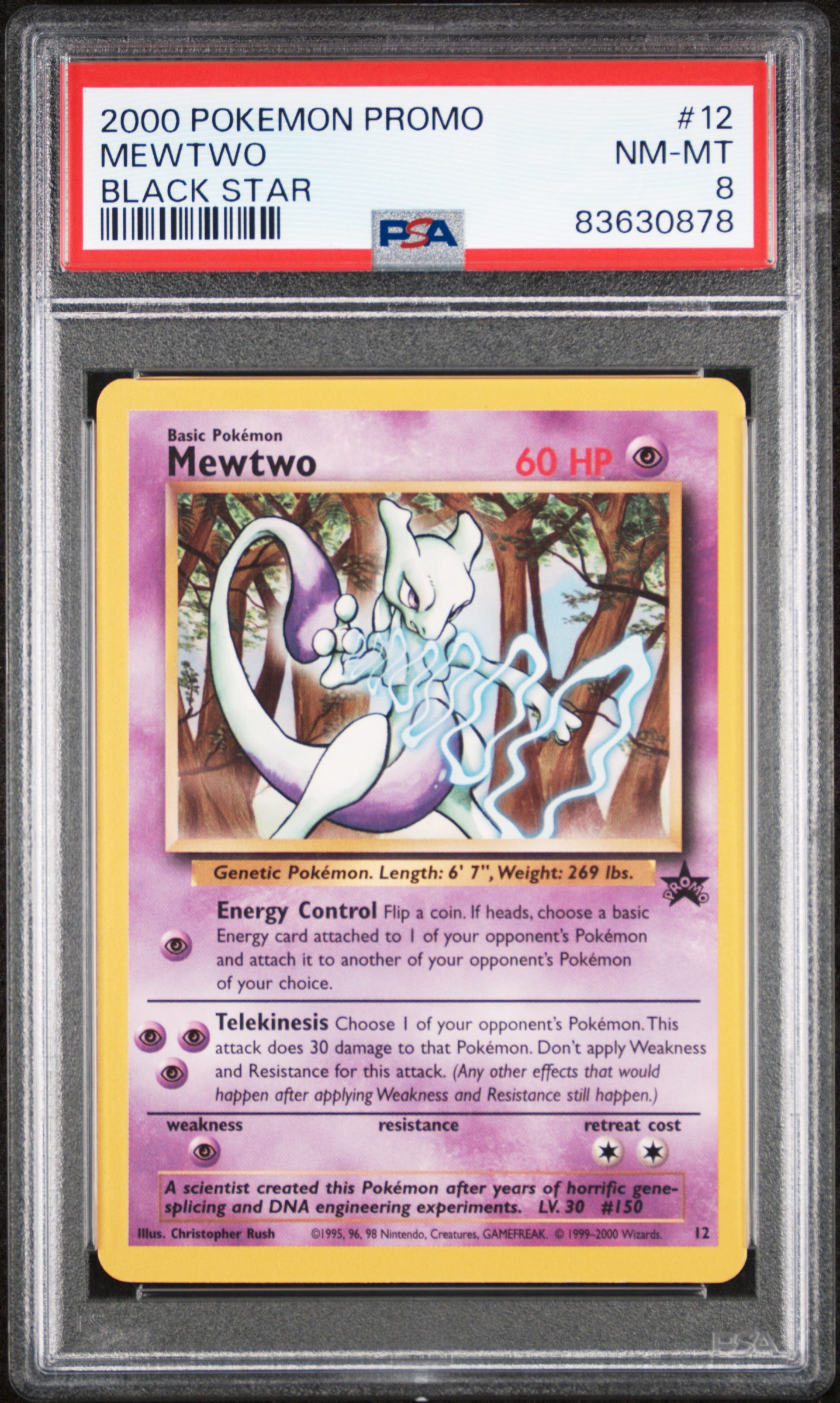 2000 Pokemon Promo Black Star 12 Mewtwo – PSA NM-MT 8