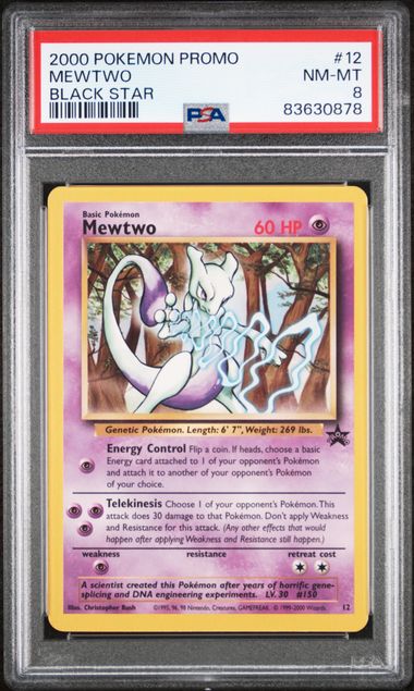 2000 Pokemon Promo Black Star 12 Mewtwo – PSA NM-MT 8 on Goldin