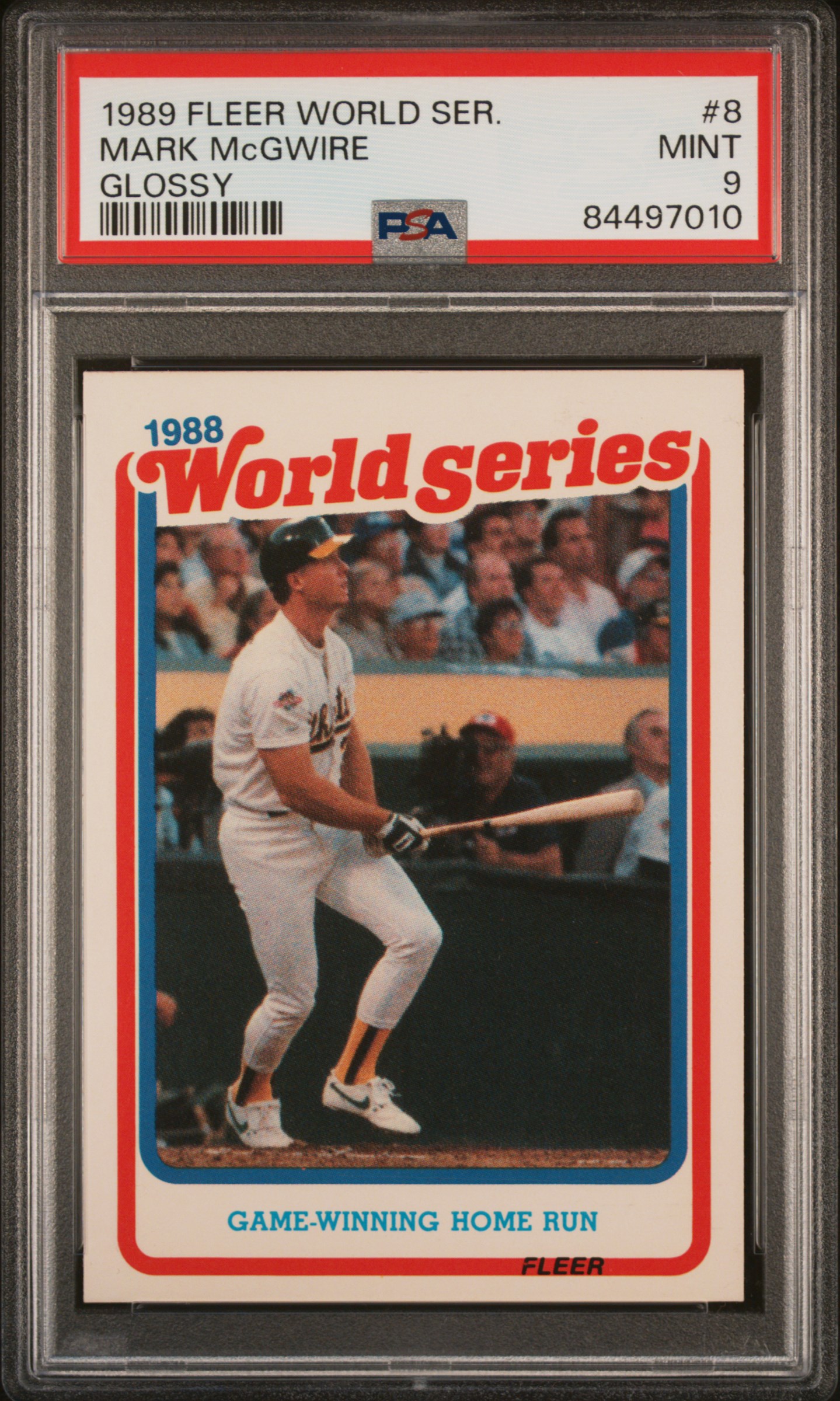 1989 FLEER WORLD SERIES #8 MARK McGWIRE GLOSSY