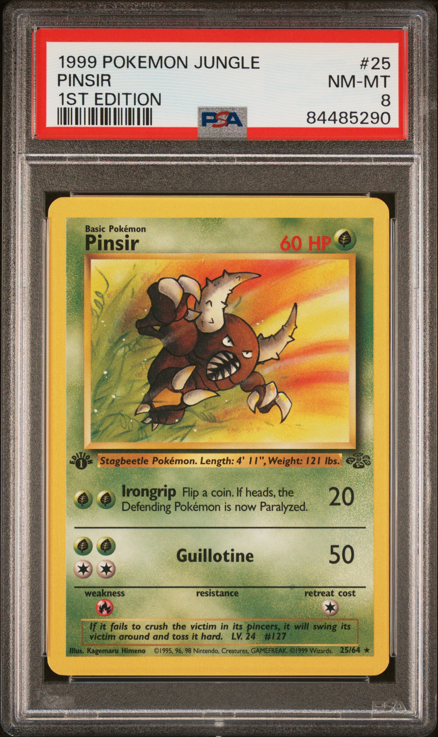 1999 Pokemon Jungle 1st Edition 25 Pinsir – PSA NM-MT 8
