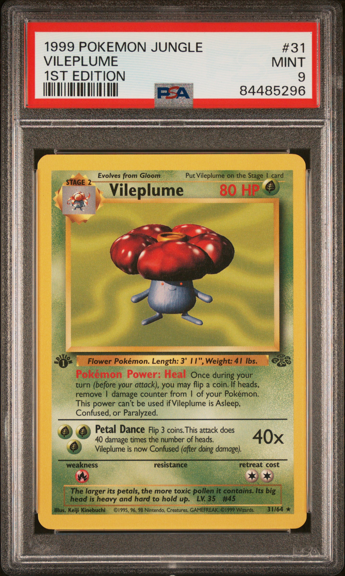 1999 Pokemon Jungle 1st Edition 31 Vileplume – PSA MINT 9