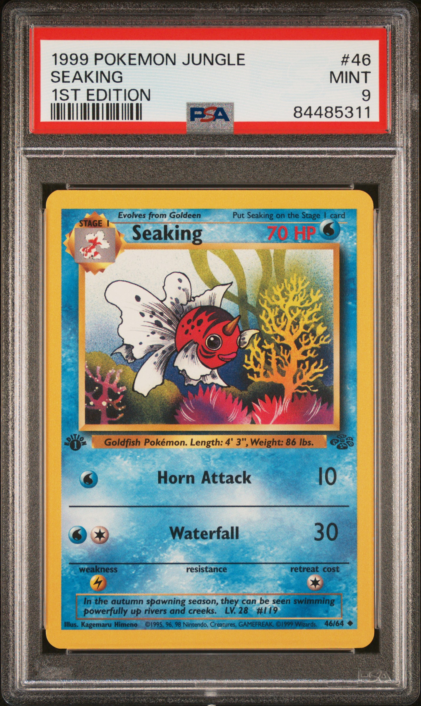1999 Pokemon Jungle 1st Edition 46 Seaking – PSA MINT 9