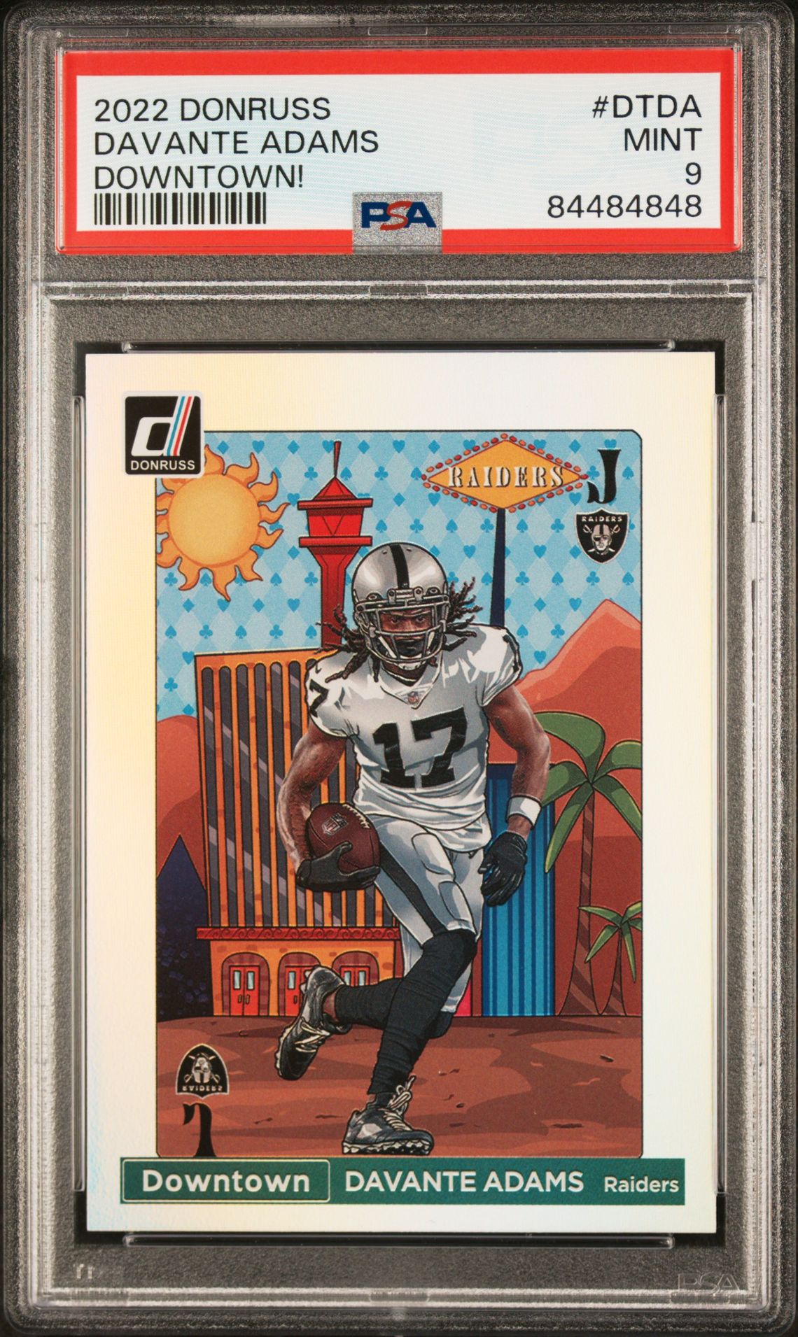 2022 Panini Donruss Downtown Davante Adams #Dtda (Downtown!) Mint 9 front