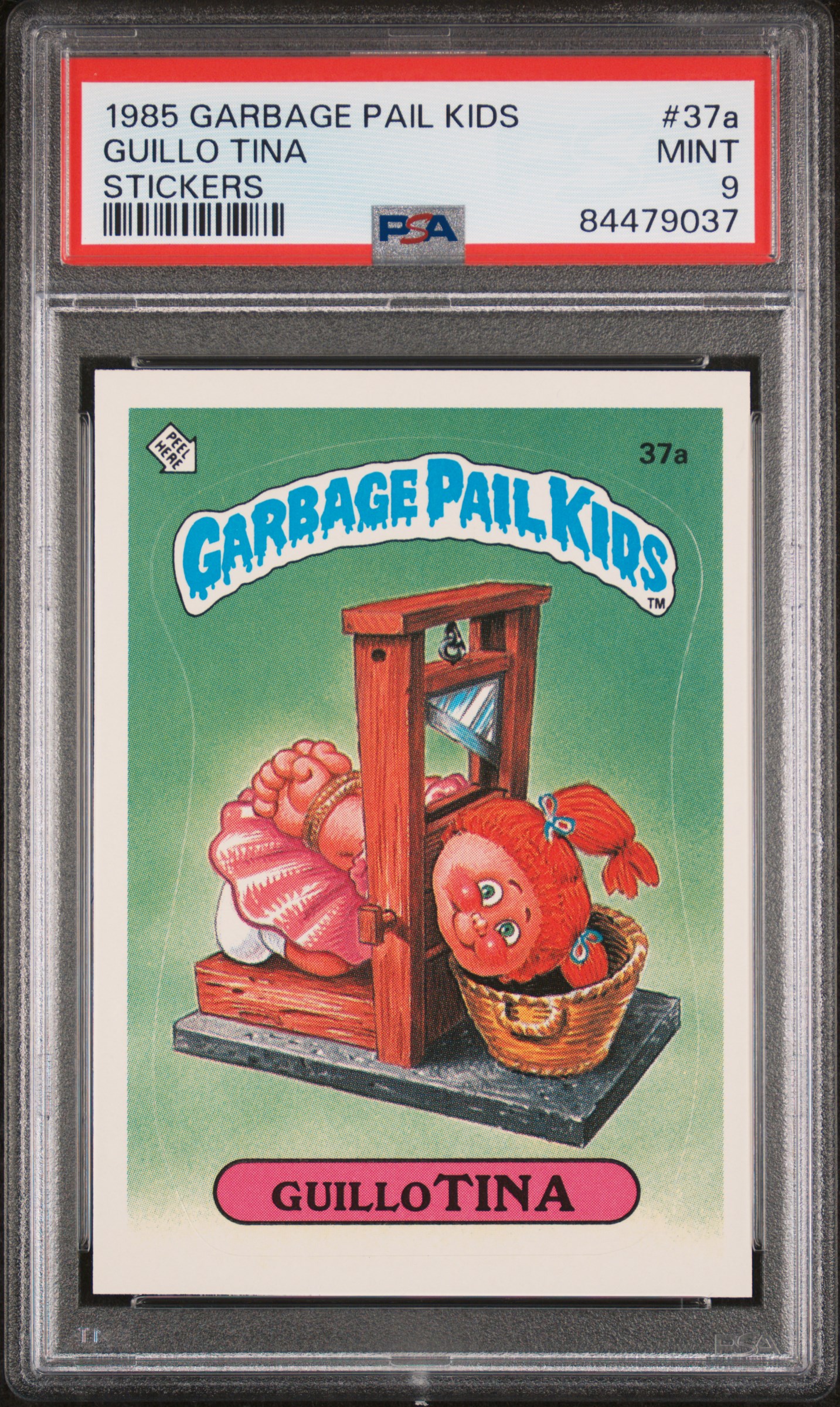 1985 GARBAGE PAIL KIDS STICKERS #37a GUILLO TINA STICKERS