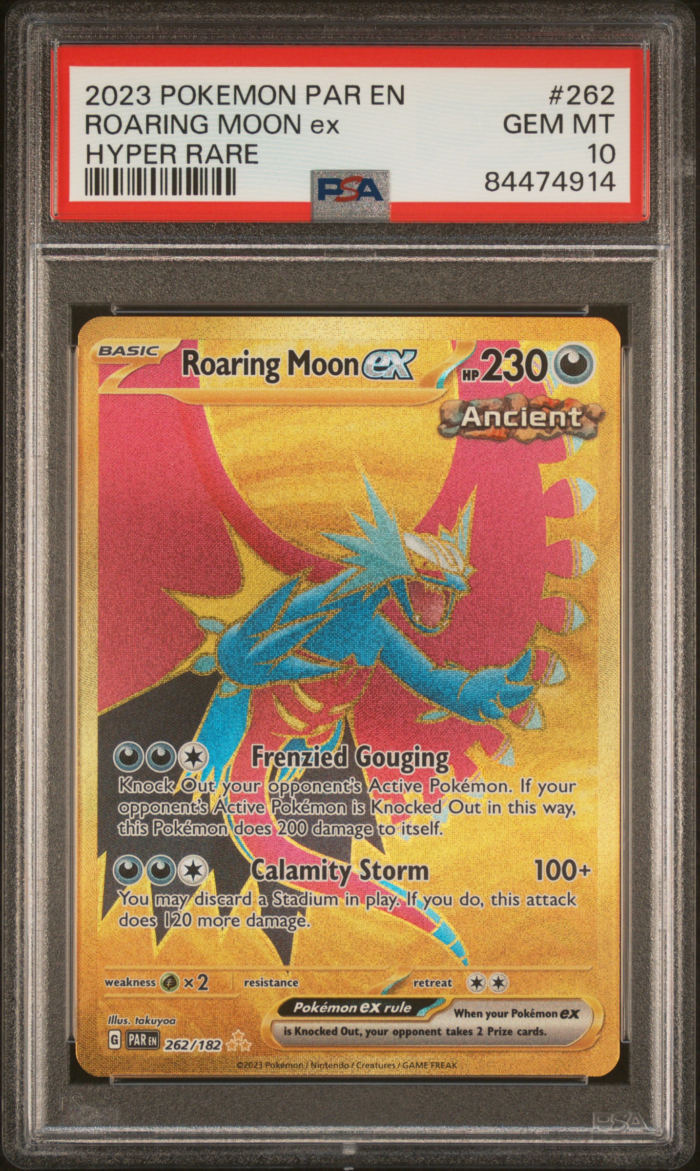2023 POKEMON PAR EN-PARADOX RIFT #262 ROARING MOON ex HYPER RARE