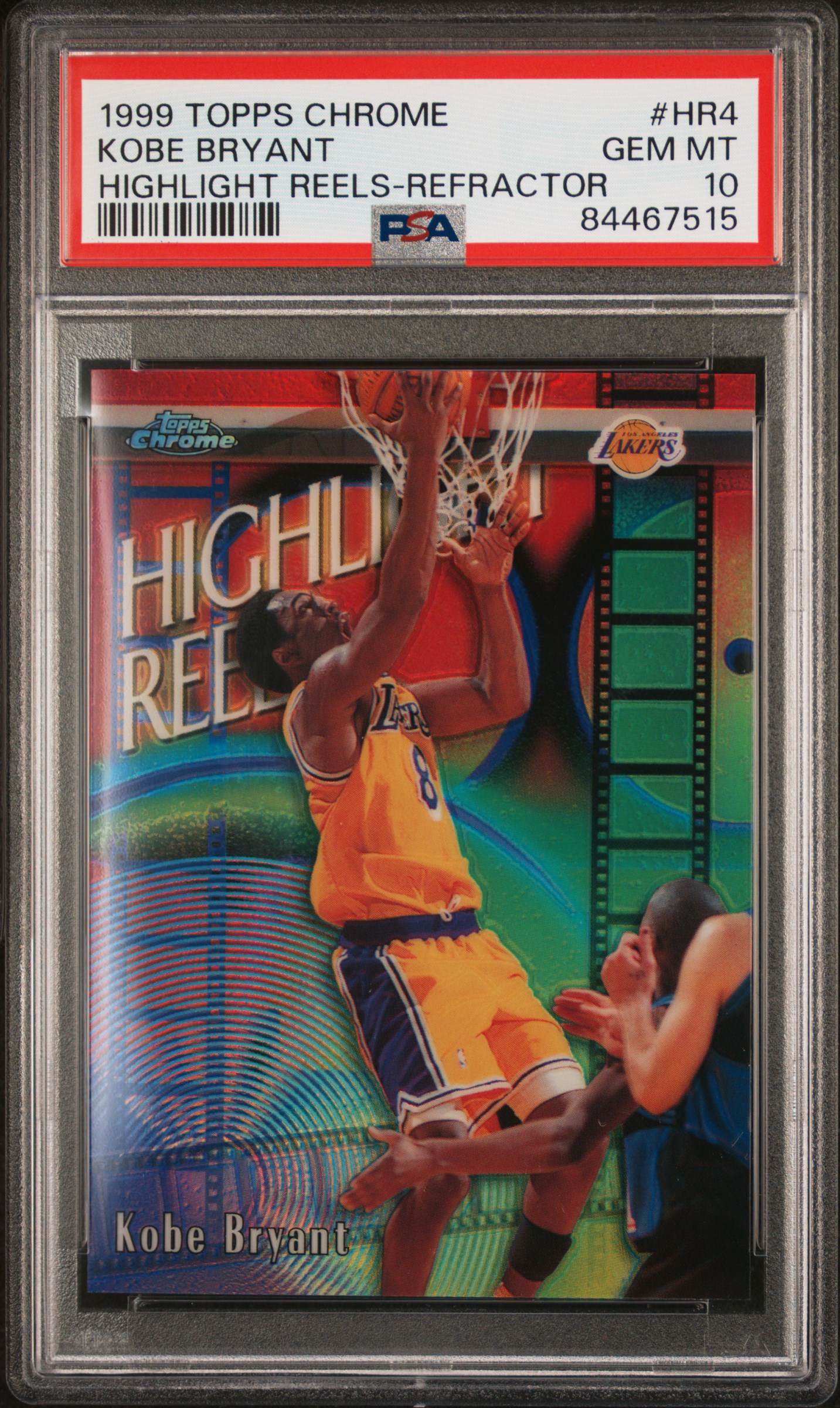 1999 TOPPS CHROME HIGHLIGHT REELS #HR4 KOBE BRYANT HIGHLIGHT REELS-REFRACTOR