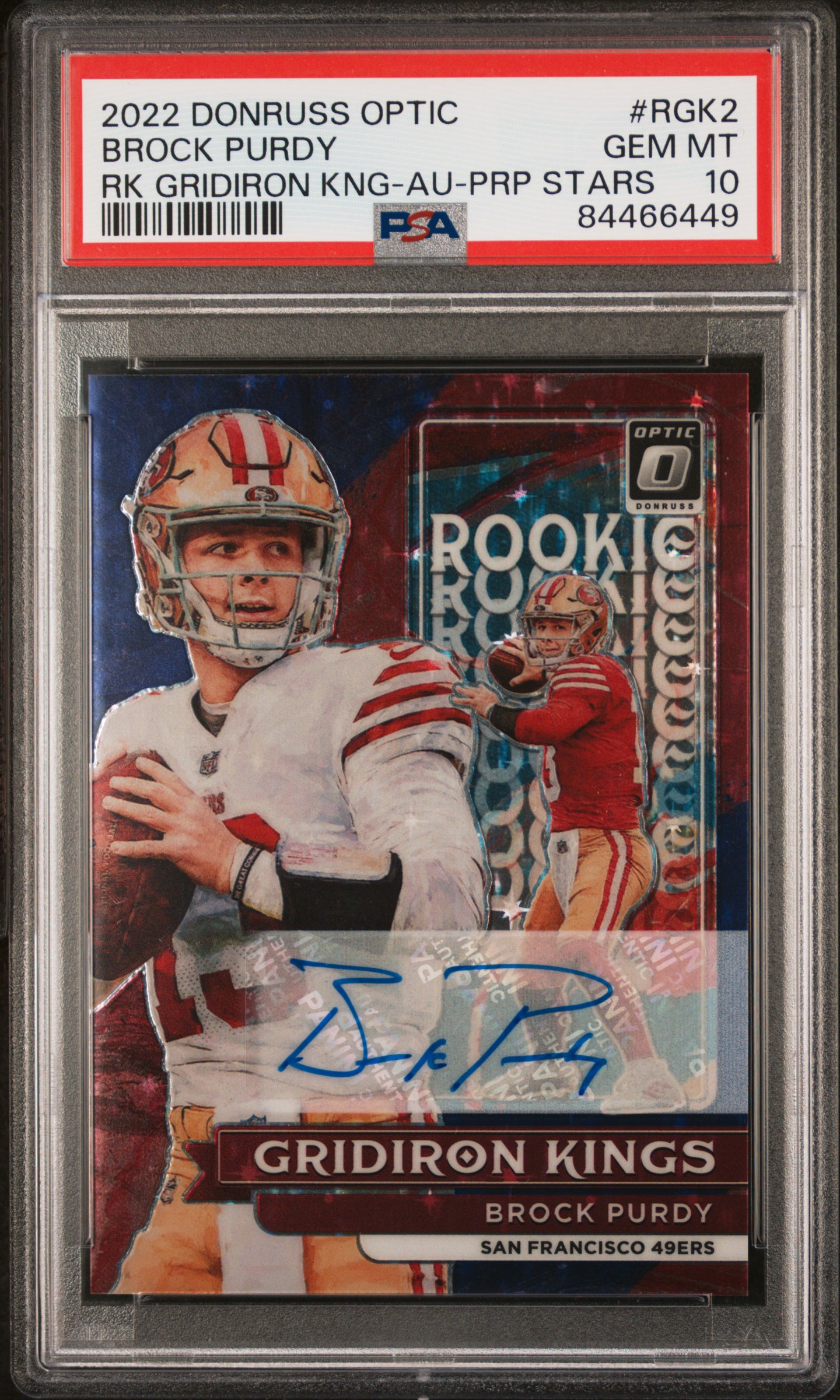 2022 PANINI DONRUSS OPTIC ROOKIE GRIDIRON KINGS #RGK2 BROCK PURDY RK GRIDIRON KNG-AU-PRP STARS