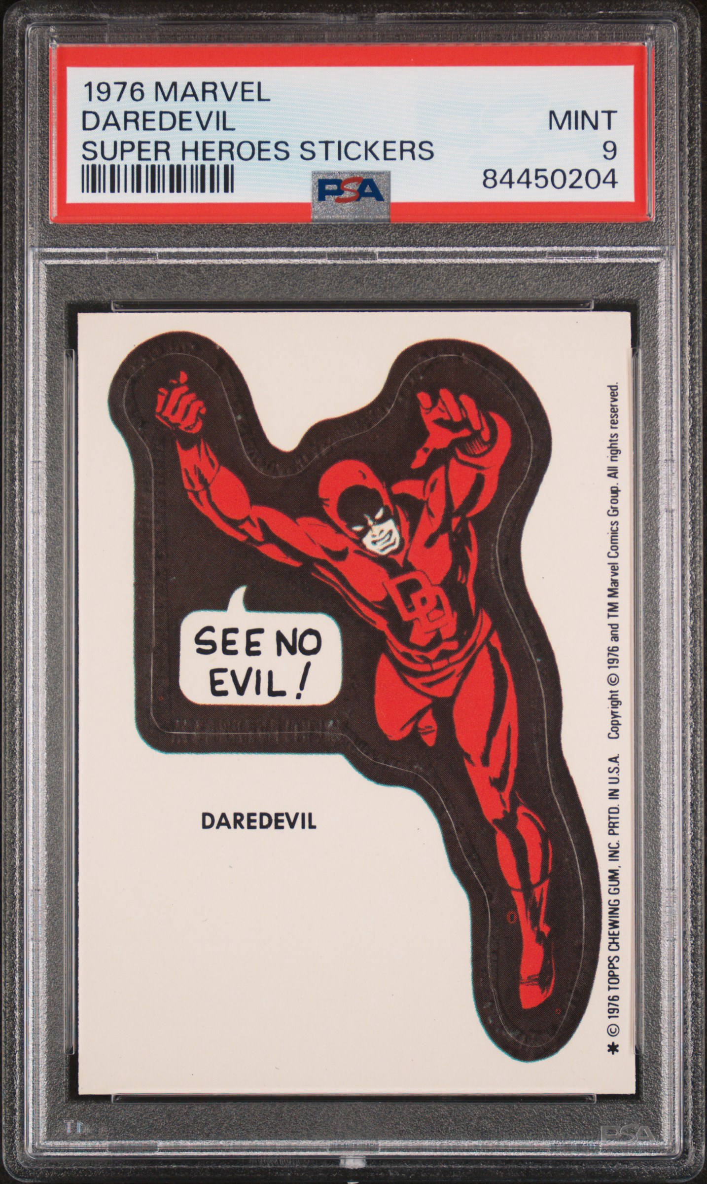 1976 SUPER HEROES STICKERS DAREDEVIL SUPER HEROES STICKERS