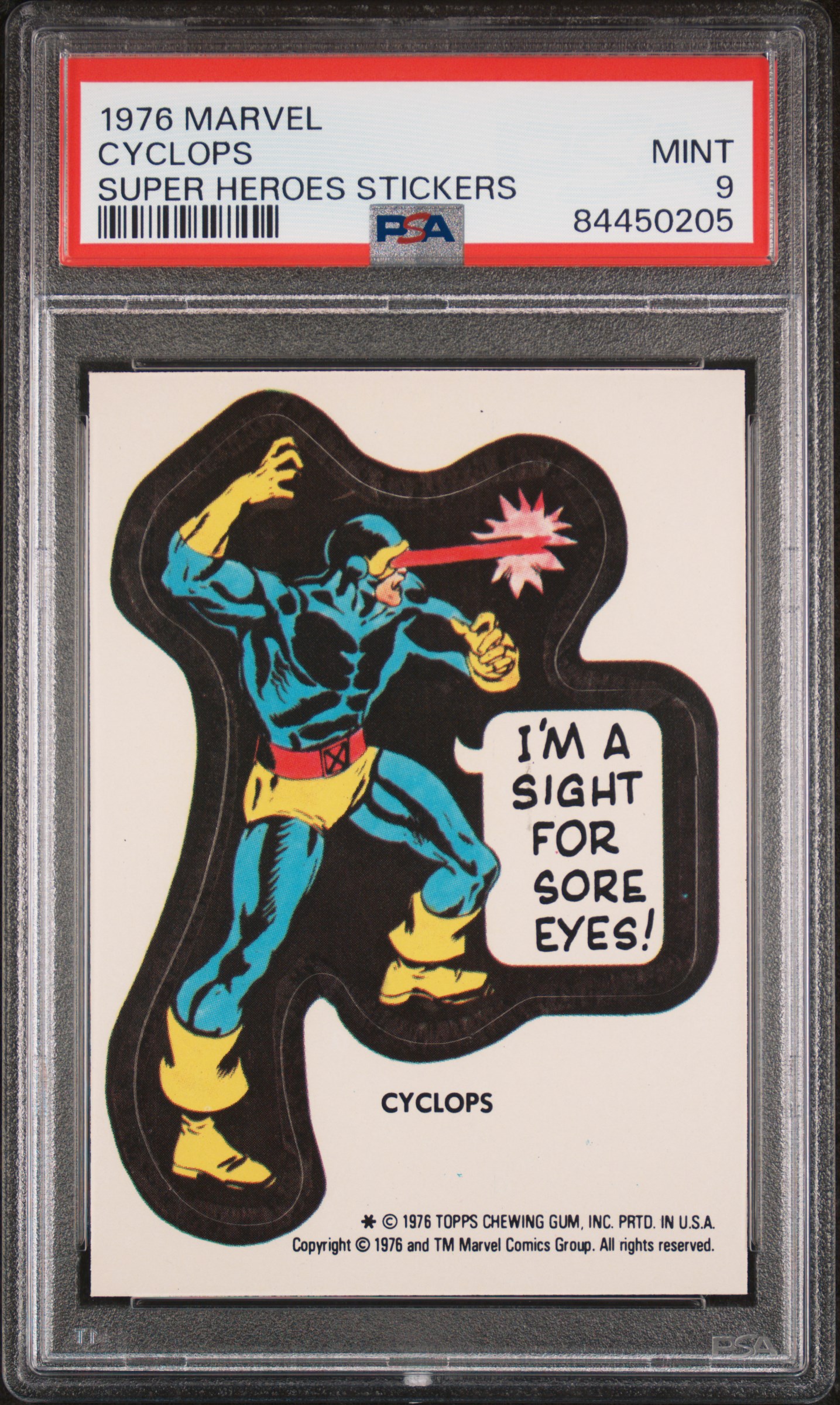 1976 SUPER HEROES STICKERS CYCLOPS SUPER HEROES STICKERS