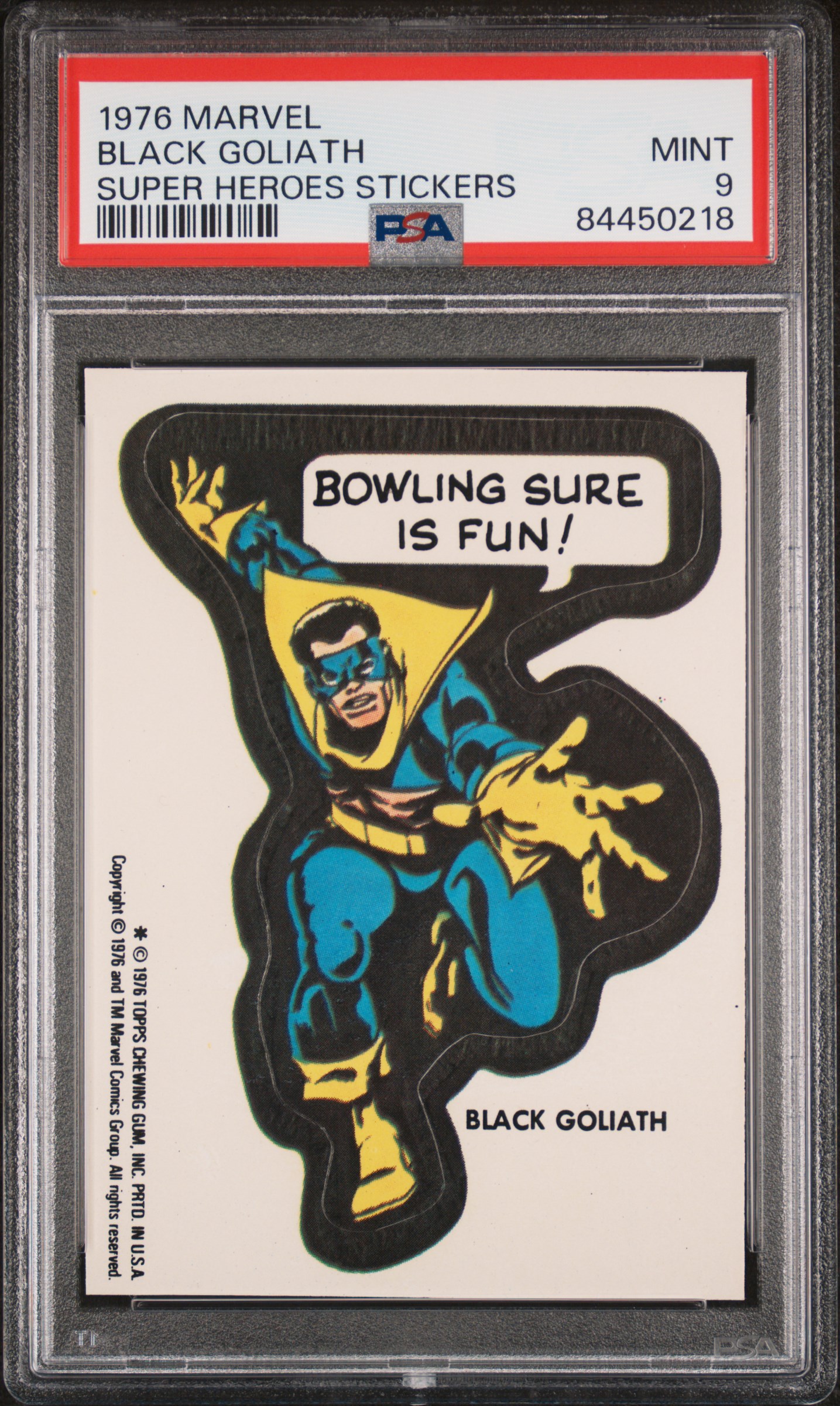 1976 SUPER HEROES STICKERS BLACK GOLIATH SUPER HEROES STICKERS