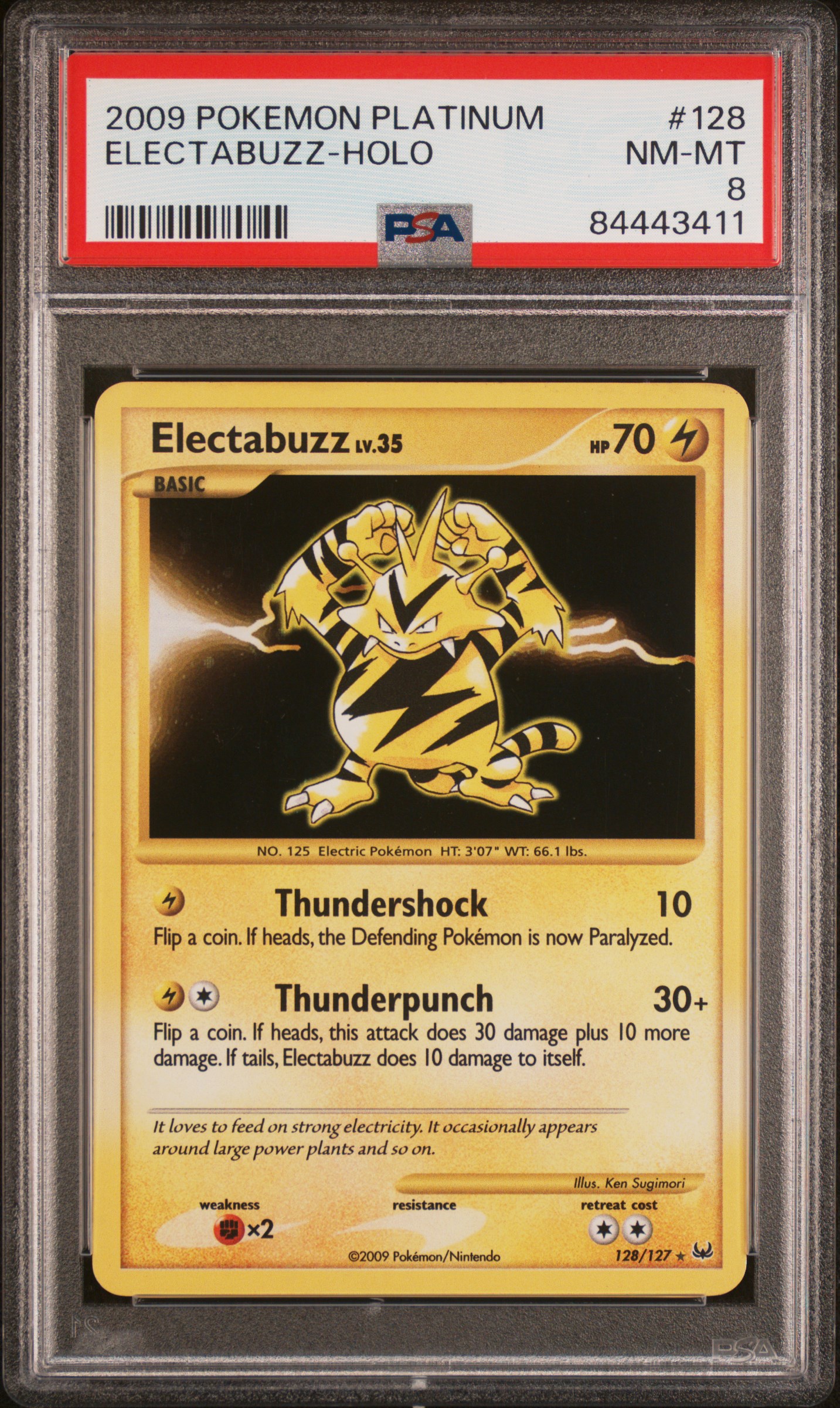 2009 POKEMON PLATINUM #128 ELECTABUZZ-HOLO