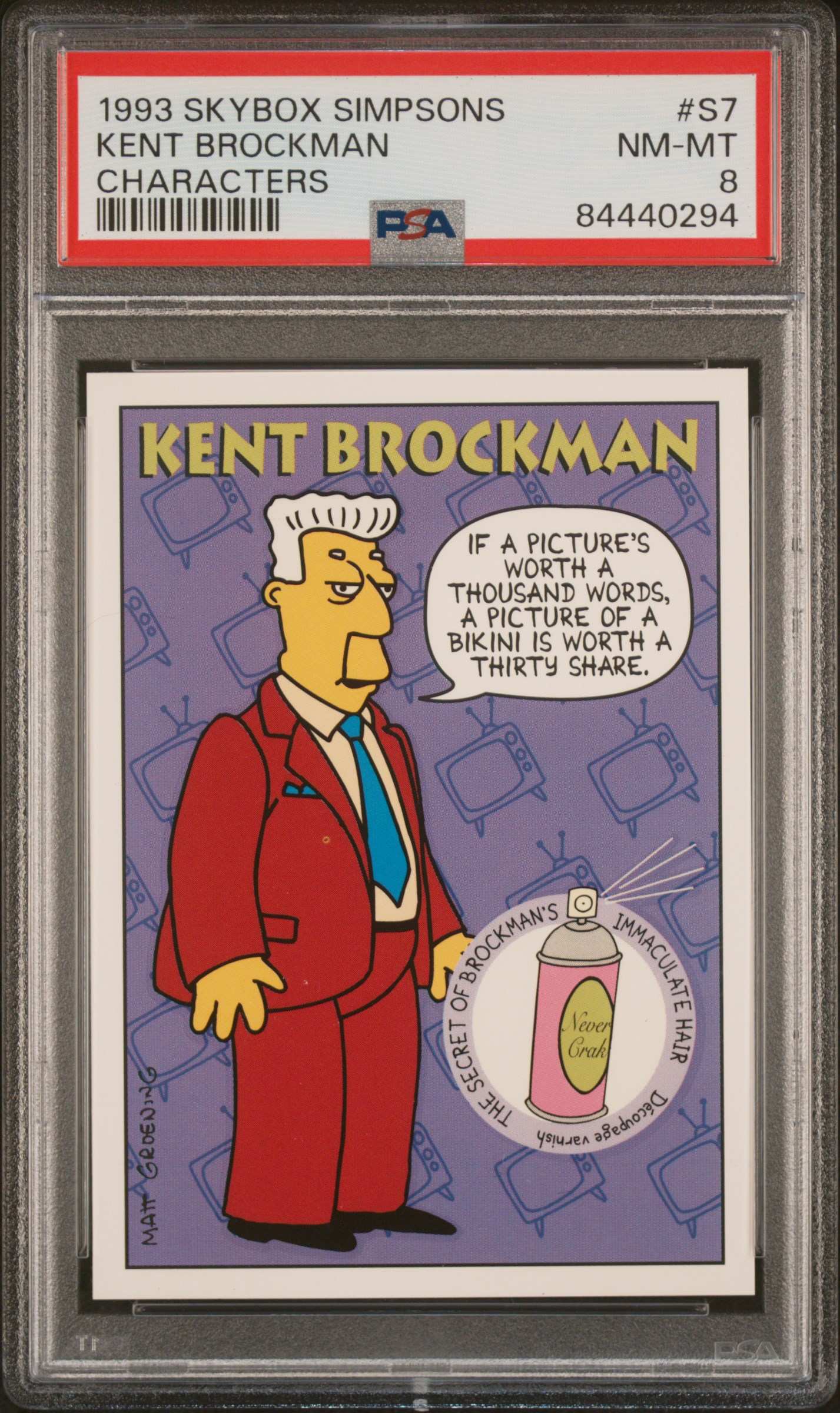 1993 SKYBOX SIMPSONS CHARACTERS #S7 KENT BROCKMAN CHARACTERS