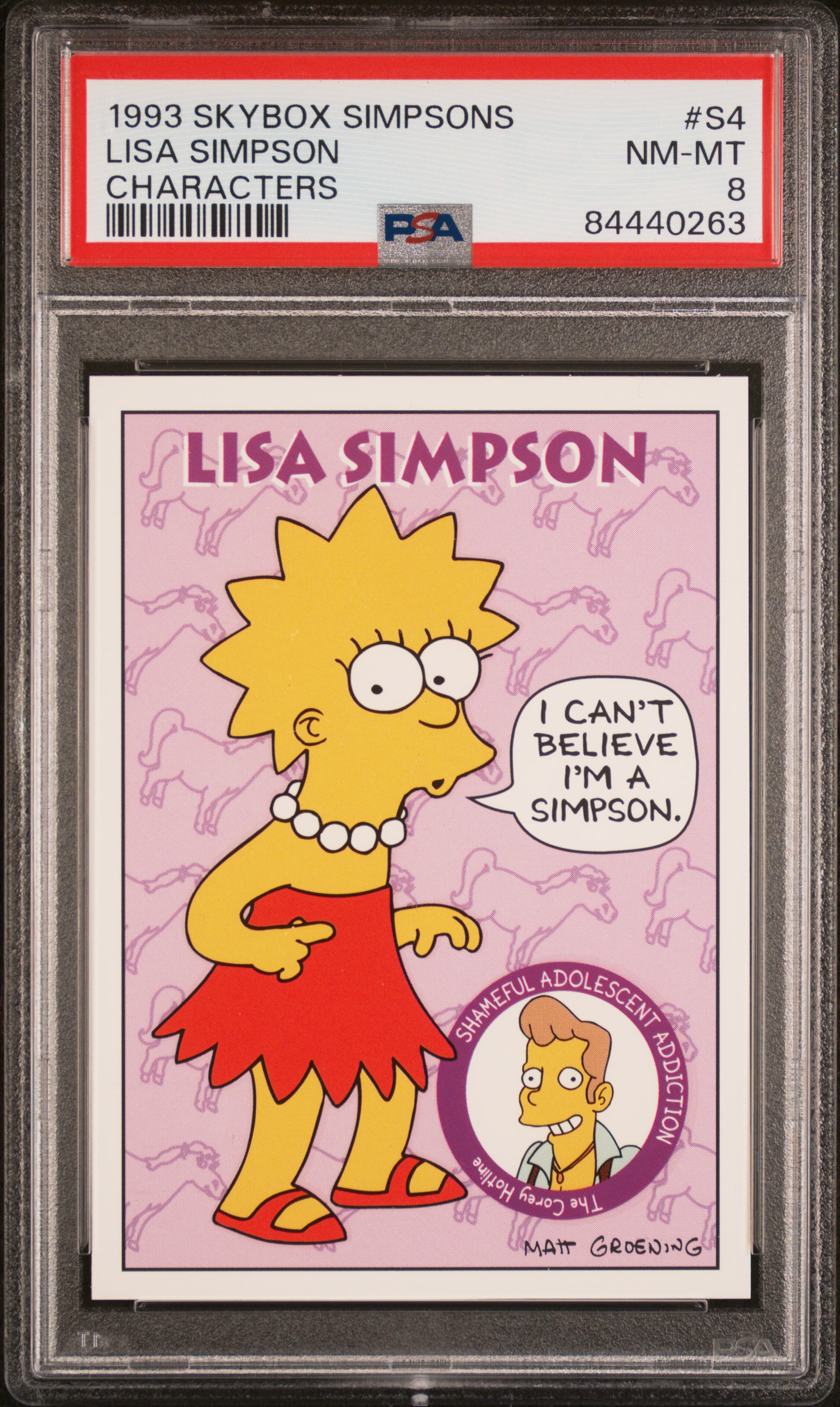 1993 SKYBOX SIMPSONS CHARACTERS #S4 LISA SIMPSON CHARACTERS