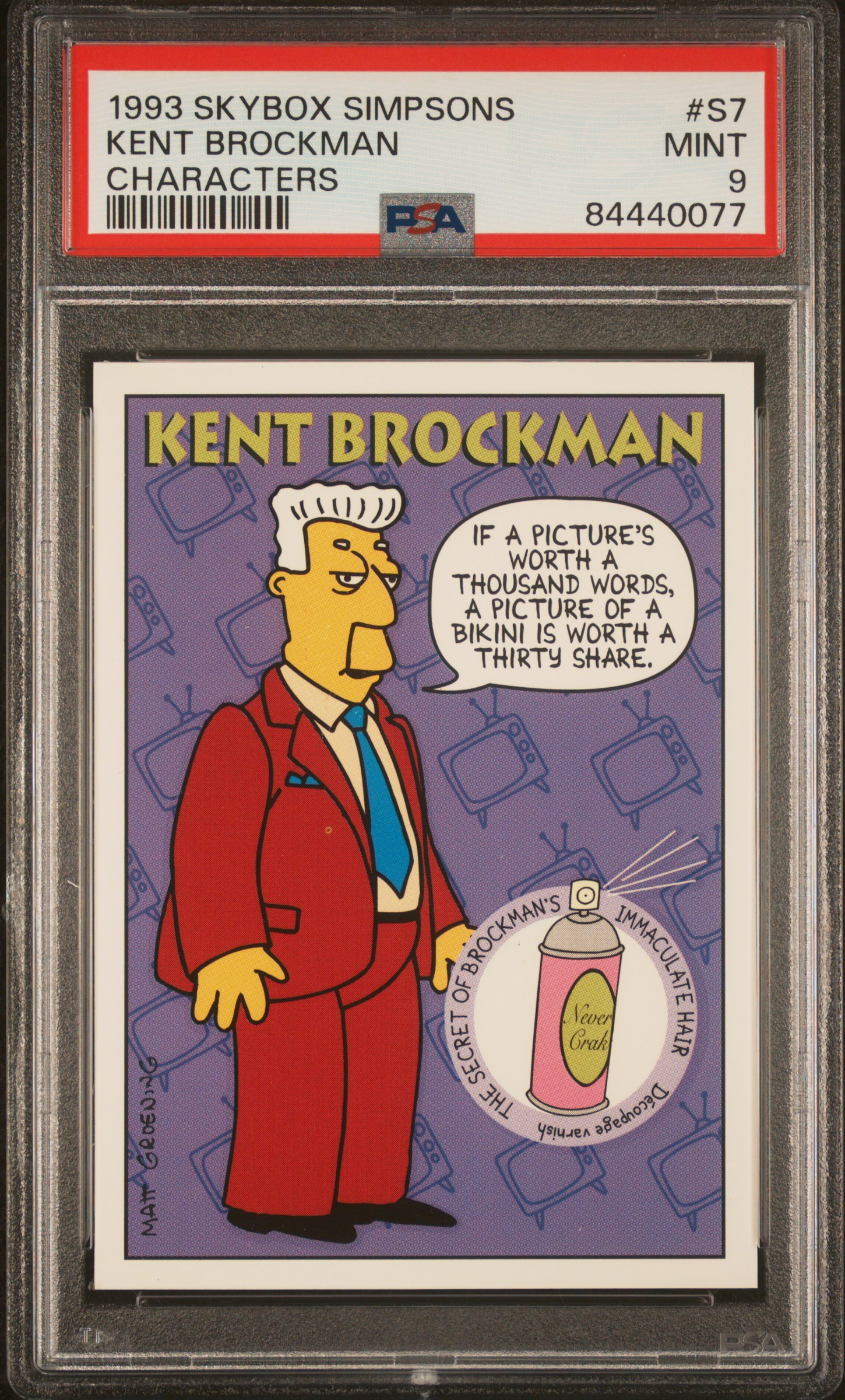 1993 SKYBOX SIMPSONS CHARACTERS #S7 KENT BROCKMAN CHARACTERS