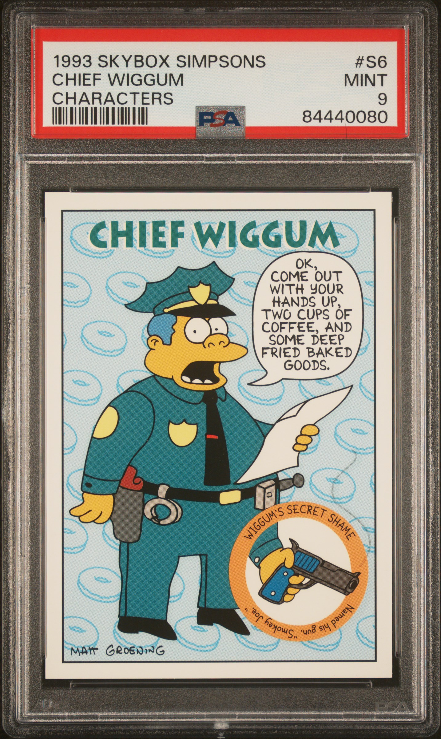 1993 SKYBOX SIMPSONS CHARACTERS #S6 CHIEF WIGGUM CHARACTERS