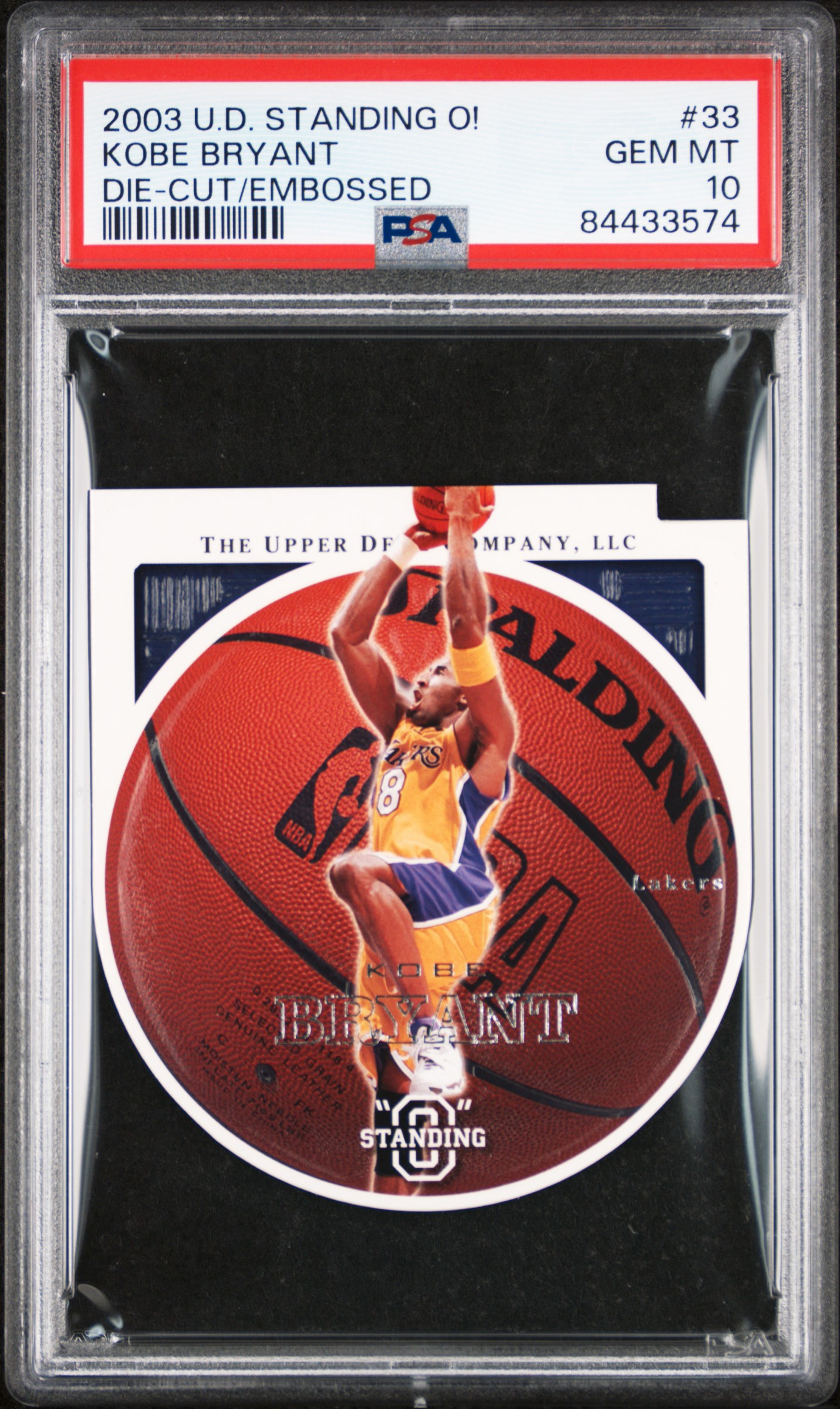 2003 UPPER DECK STANDING O! #33 KOBE BRYANT DIE-CUT, EMBOSSED