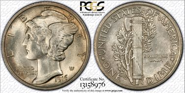 1916 10C Mercury MS64FB